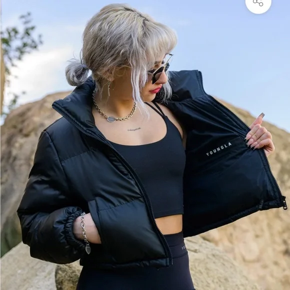 YoungLa for Her cropped puffer jacket - Picture 2 of 3